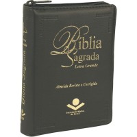 Bíblia Pequena com Letra Grande - ARC - Com índice lateral e zíper - Preta