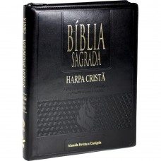 Biblia Sagrada com Harpa Cristã - ARC - Letra Gigante e Índice - com Zíper - Preta - 7899938404430