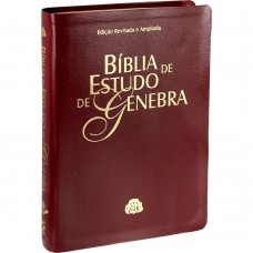 Bíblia de Estudo de Genebra -  Couro bonded Vinho: Almeida Revista e Atualizada
