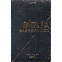 Biblia Nvi Gigante Semi Luxo Preta - 2 Cores Geografica