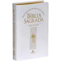 Biblia Sagrada Letra Gigante NTLH Capa Luxo Branca com Capa de Proteção