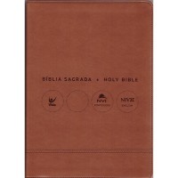 Bíblia Sagrada Bílingue Grande - Holy Bible - Português/Inglês - NVI - Marrom