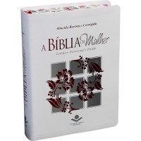 A Bíblia da Mulher - Capa couro bounded Branca: Almeida Revista e Corrigida - RC