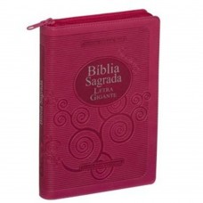 Bíblia Emborrachada Letra Gigante RA Pink - Com Zíper e Indice - 7898521802820