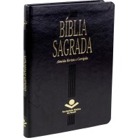 Bíblia Sagrada Almeida Revista e Corrigida - Capa couro sintético preta - RC  - 7899938407844