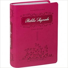 Bíblia Sagrada Letra Grande com índice digital - Capa couro sintético Pink - RC - 7899938412992