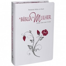 A Bíblia da Mulher - Branca com lateral florida 