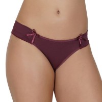 Calcinha em microfibra lisa com pala lateral e lacinhos em cetim B55.CBR